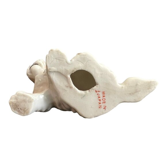 Vintage Ceramic Terrier Dog Figurine 3" White Brown Porcelain Made In Japan - Picture 6 of 6